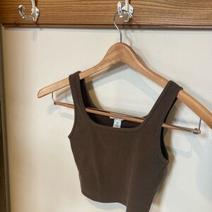Brown Sleeveless Crop Top